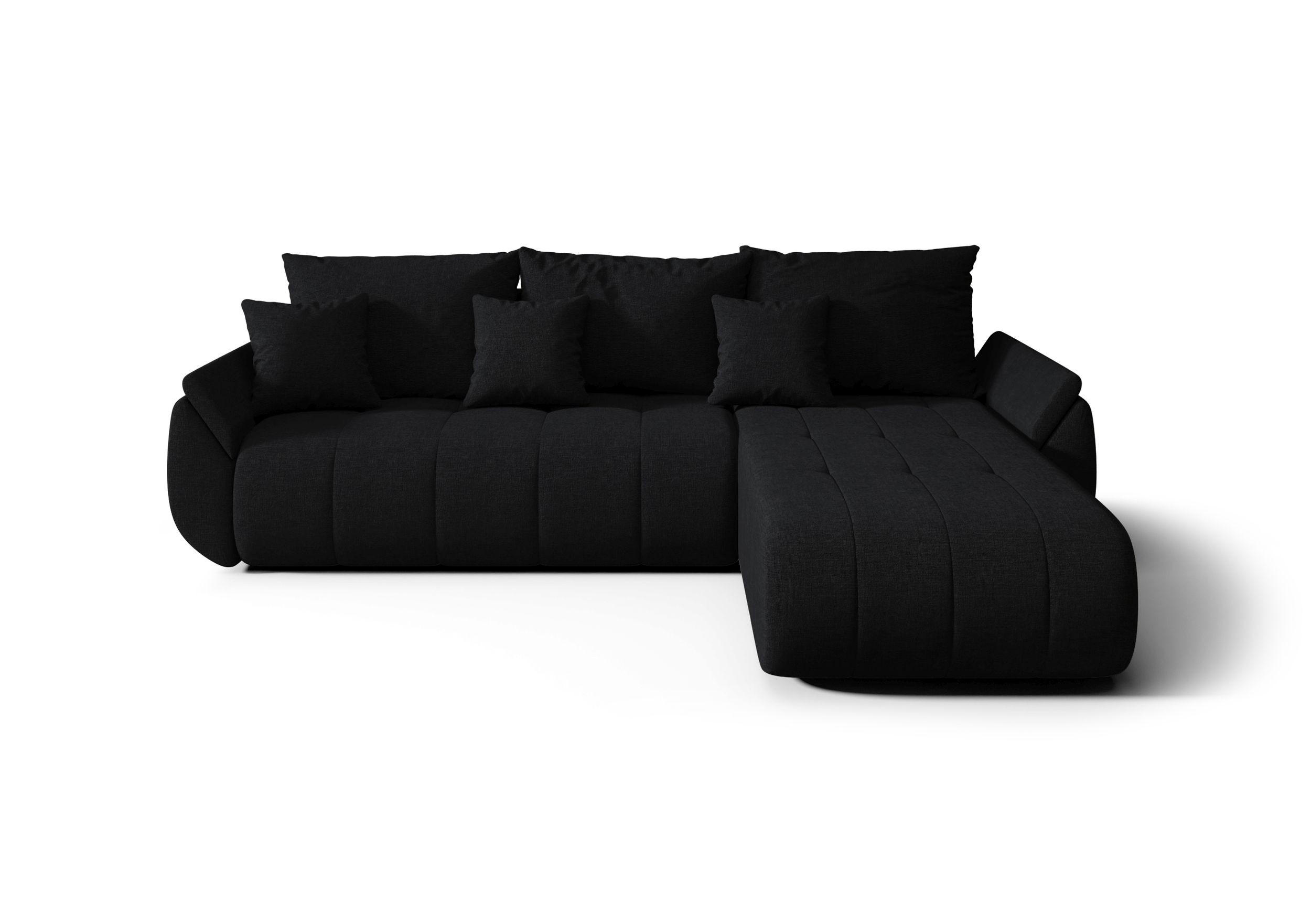 ECKSOFA mit Schlaffunktion TOKYO Wind 99 - Schwarz, Textil (280/185cm) - Bedante