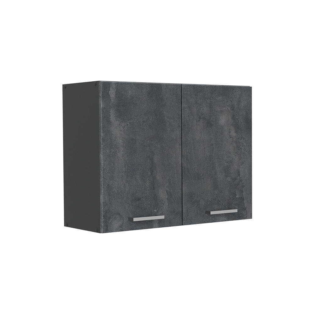KÜCHENGLASSCHRANK R-Line, Schwarz Beton/Anthrazit, 80 cm - Anthrazit/Schwarz, Holzwerkstoff (80/60/31cm) - Vicco