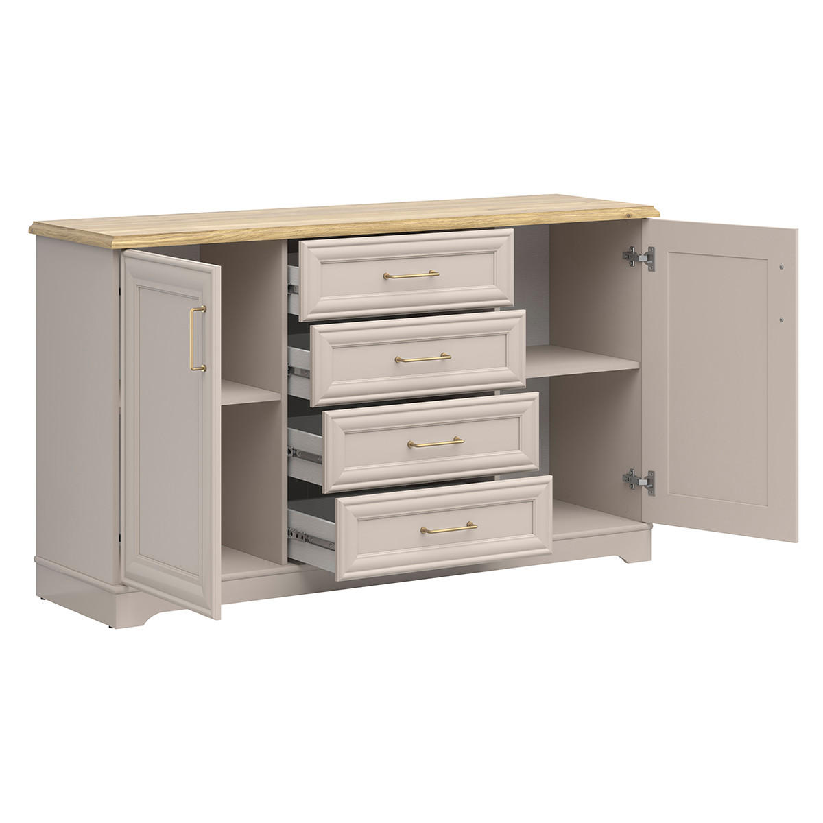 SIDEBOARD Perle Kaschmir - Beige, Holzwerkstoff (154/89/44cm) - Petits-meubles