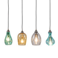 PENDELLEUCHTE Glas / Eisen, 4-flammig - Multicolor, Glas (15/80/150cm) - home24