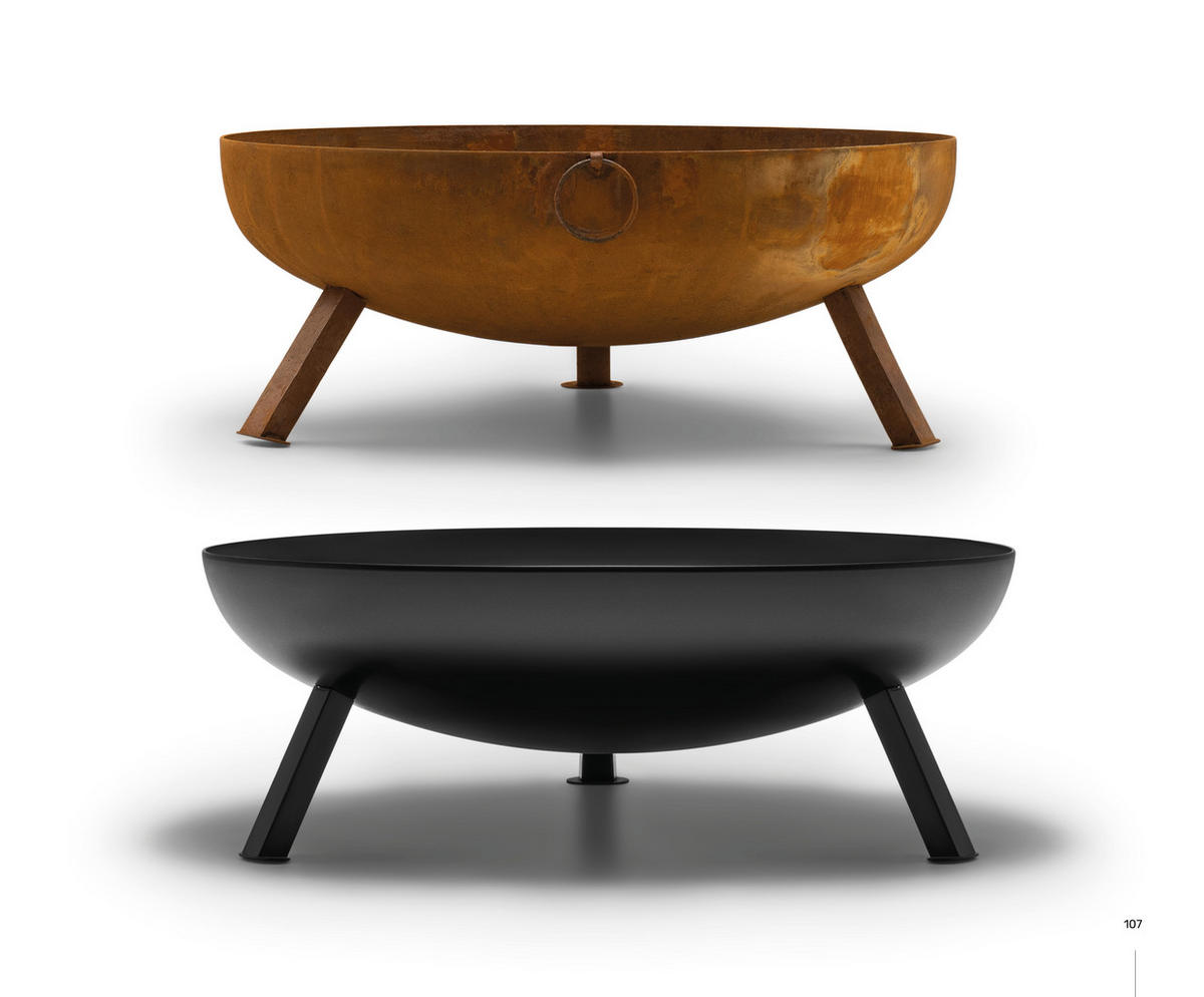 FEUERSCHALE BOMBE Schwarz Ø 79 cm 26 kg aus Stahl 4 mm - Schwarz, Metall (79/30/79cm) - The Favilla