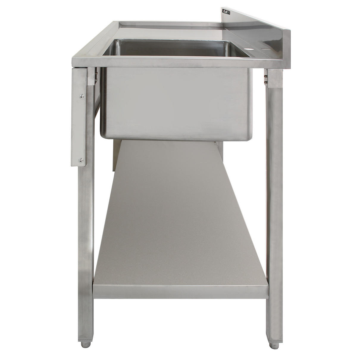 GASTROSPÜLE Edelstahl Abtropffläche links & Geschirrbrause - Alufarben, Metall (120/1/60cm) - Monstershop