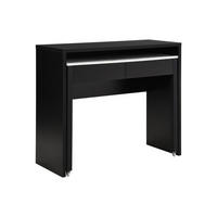 KONSOLENSCHREIBTISCH ausziehbar mit 2 Schubladen - Schwarz & Marmor-Optik Weiß - LOAVIA - Schwarz, Holz (100/40/87cm) - Vente-Unique