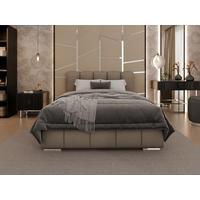 POLSTERBETT Zaira 140x200cm – Elegantes Polsterbett für modernen Wohnstil , ZONIERTE MULTI-TASCHEN-FEDERKERN (24cm), braun - Braun, Holz (100/200cm) - Homesy