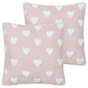 DEKOKISSEN 2er-Set Rosa 45/45 cm Gazania - Pink/Weiß, Textil (45/45cm) - Beliani