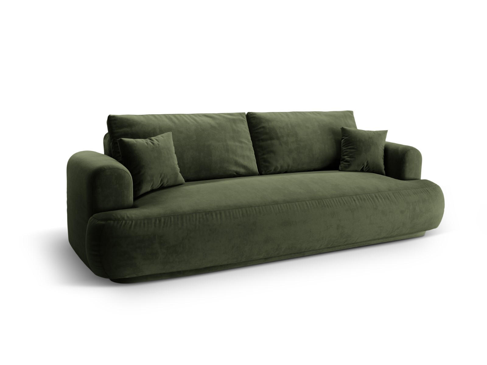 SOFA ausklappbar mit Bettkasten Ella aus Samt grün 3 Sitzplätze - Grün, Textil (271/94/108cm) - Micadoni