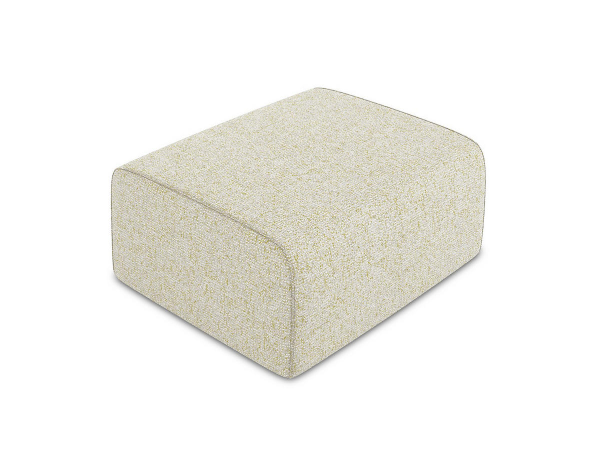 POUF Strukturstoff Stoff Beige - Beige/Creme, Kunststoff/Textil (90/80/60cm) - Makamii