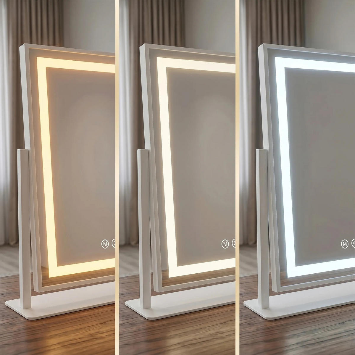 SPIEGEL Rea Led Lumi White 30x40cm - Weiß, Metall (36.5/47.5/8.5cm) - REA