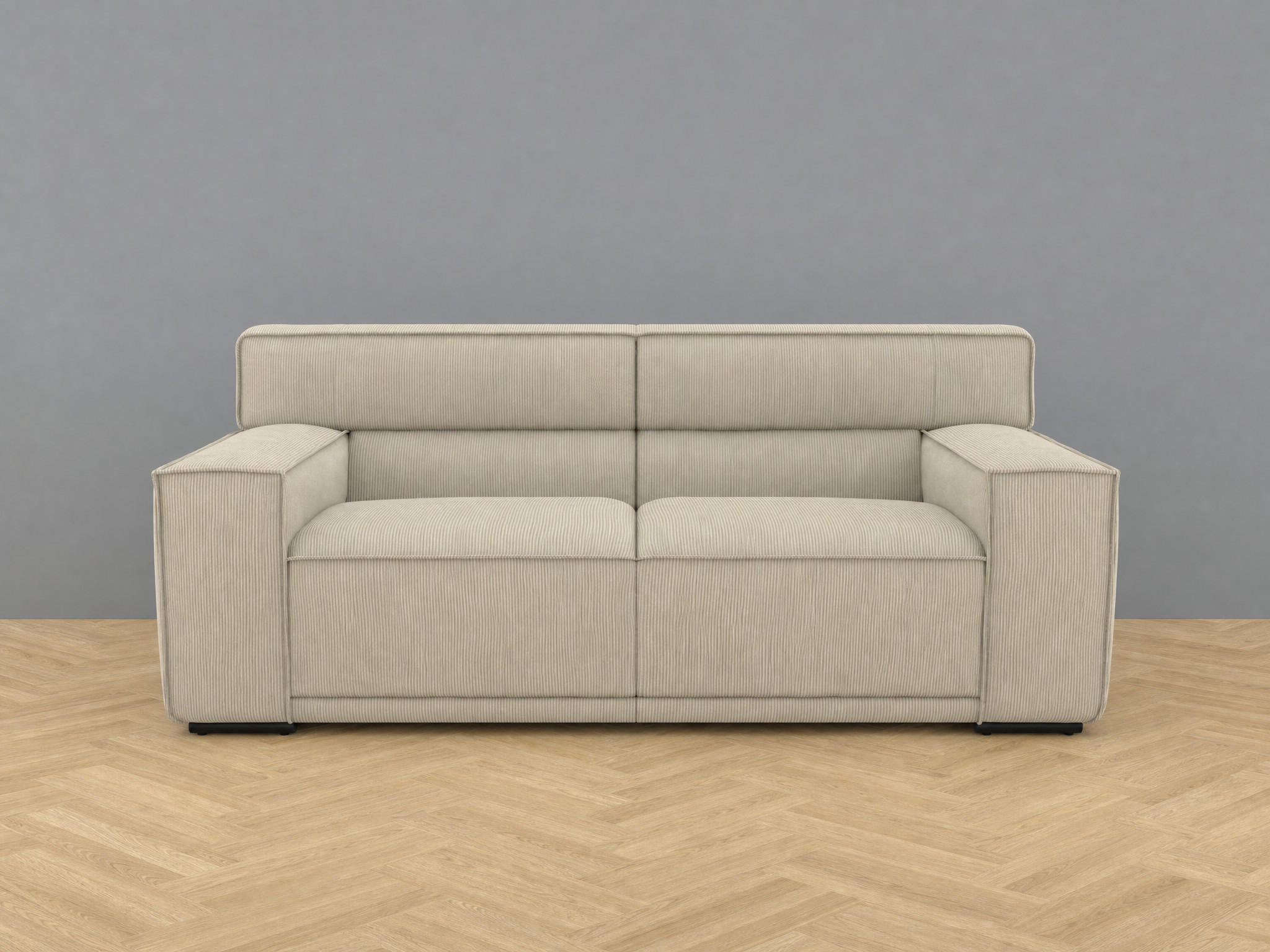2,5-SITZER Umea Cord Beige 194/106/78 cm - Naturfarben, Kunststoff/Textil (194/78/106cm) - foamnova