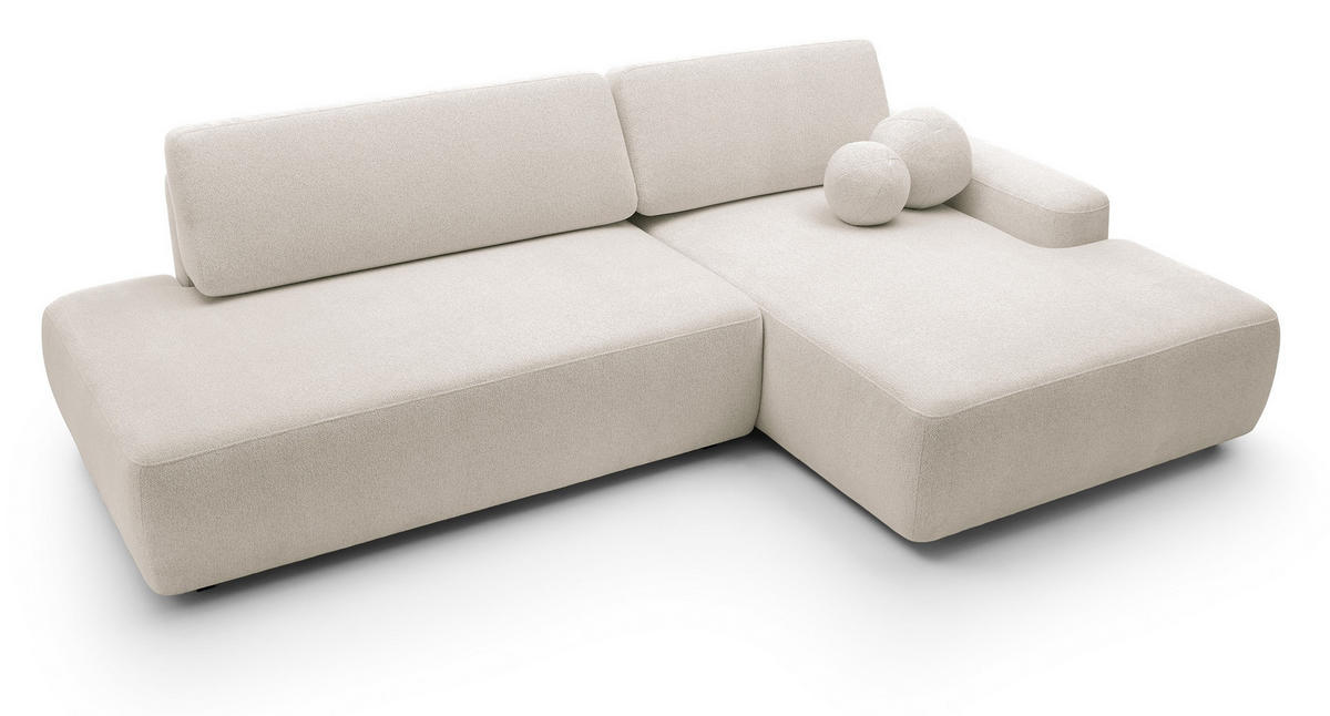 ECKSOFA 275 cm mit Schlaffunktion Orea O, Rechts, Beige - Beige, Holz (164/276cm) - Emporius