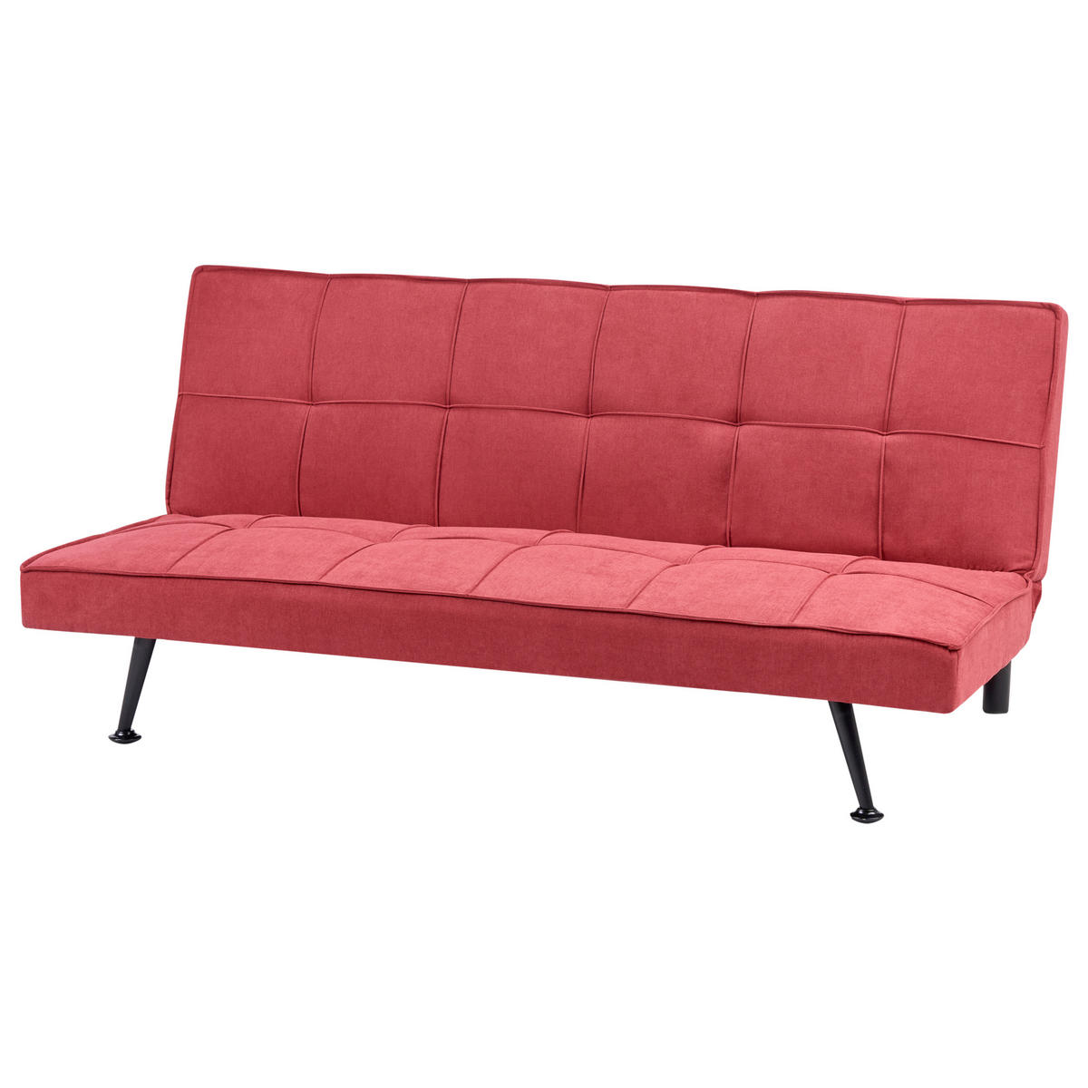 SCHLAFSOFA 3-Sitzer Stoff Rot Hasle - Rot, Textil (168/75/88cm) - Beliani