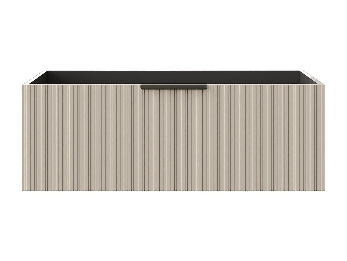 HÄNGESCHRANK für Waschbecken mit Rillenoptik - Beige - 100 cm - PALIRO - Beige, Holz (100/35/45.5cm) - Vente-Unique