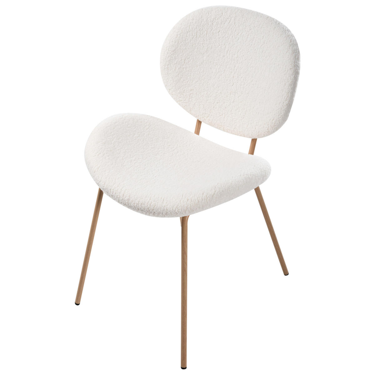 ESSZIMMERSTUHL 2er-Set Hellbraun/Weiß Luana - Hellbraun/Weiß, Textil (50/80/52cm) - Beliani