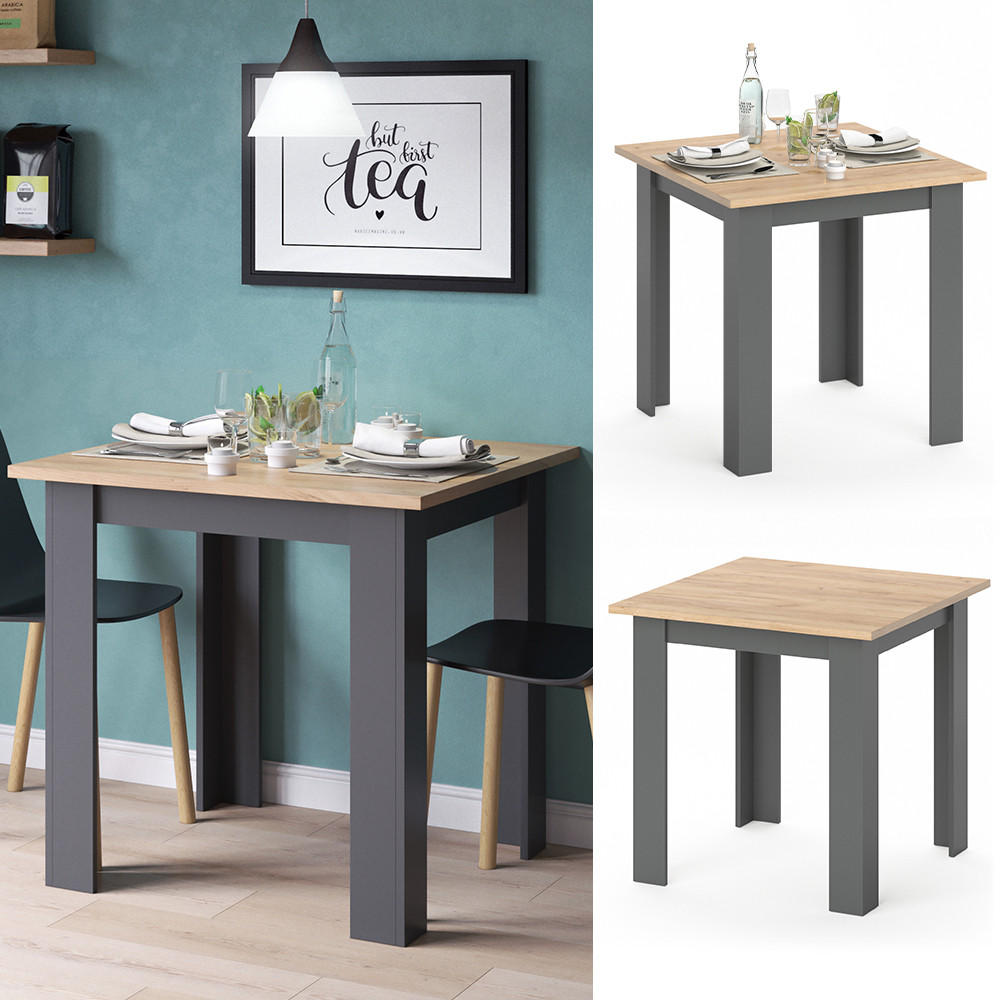 ESSTISCH Karlos Goldkraft Eiche 80 x 80 cm - Eiche Wotan, Holzwerkstoff (80/80/76.6cm) - Vicco