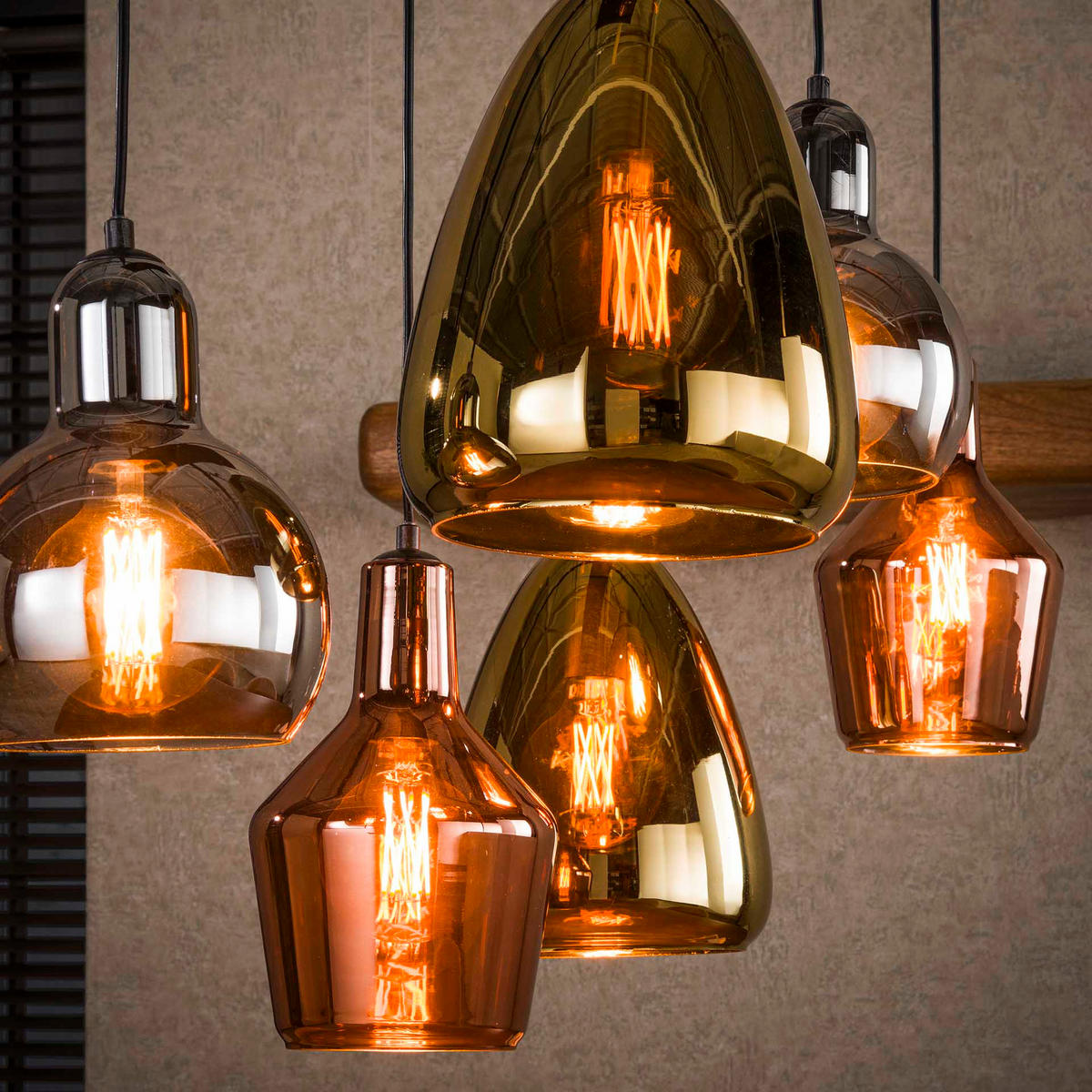 HÄNGELEUCHTE Trico Schwarz 40/95/ 150 cm - Schwarz, Glas (40/95/150cm) - Hoyz Collection