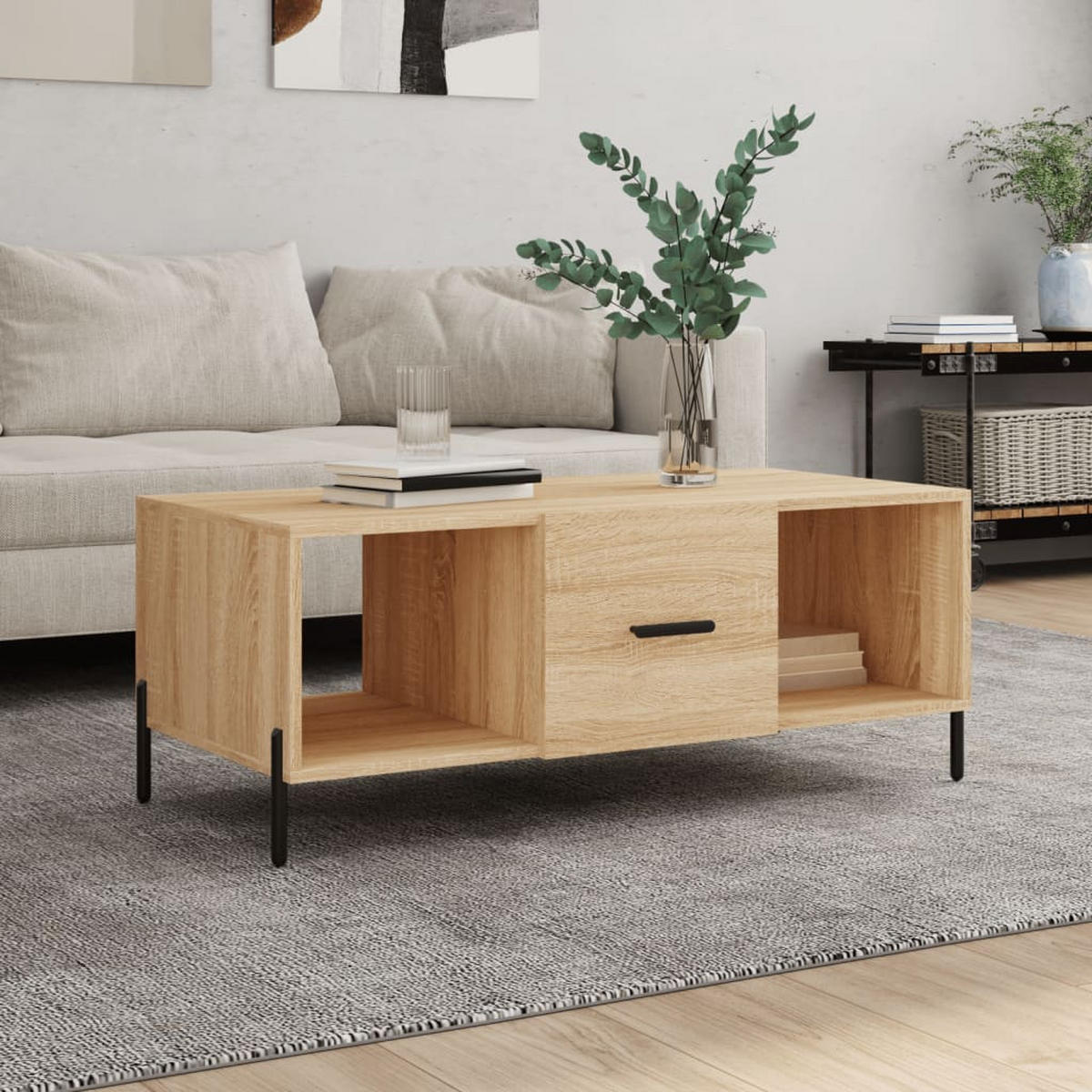 COUCHTISCH Sonoma-Eiche 102x50x40 cm Holzwerkstoff - Braun, Holzwerkstoff (102/50/40cm) - furnicato