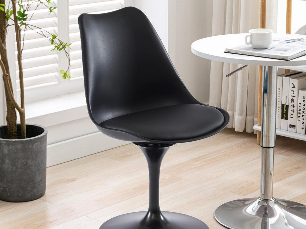 STUHL - Polypropylen, Kunstleder & Metall - Schwarz - XAFY - Schwarz, Kunststoff (56.5/82/49cm) - Vente-Unique
