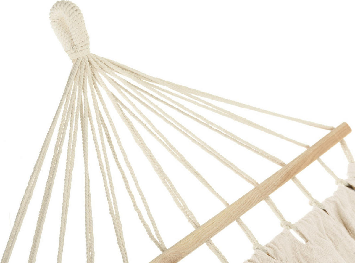 HÄNGEMATTE 200/150 cm, bis 200 kg, für 2 Personen - Beige, Textil (200/1/150cm) - Outtec