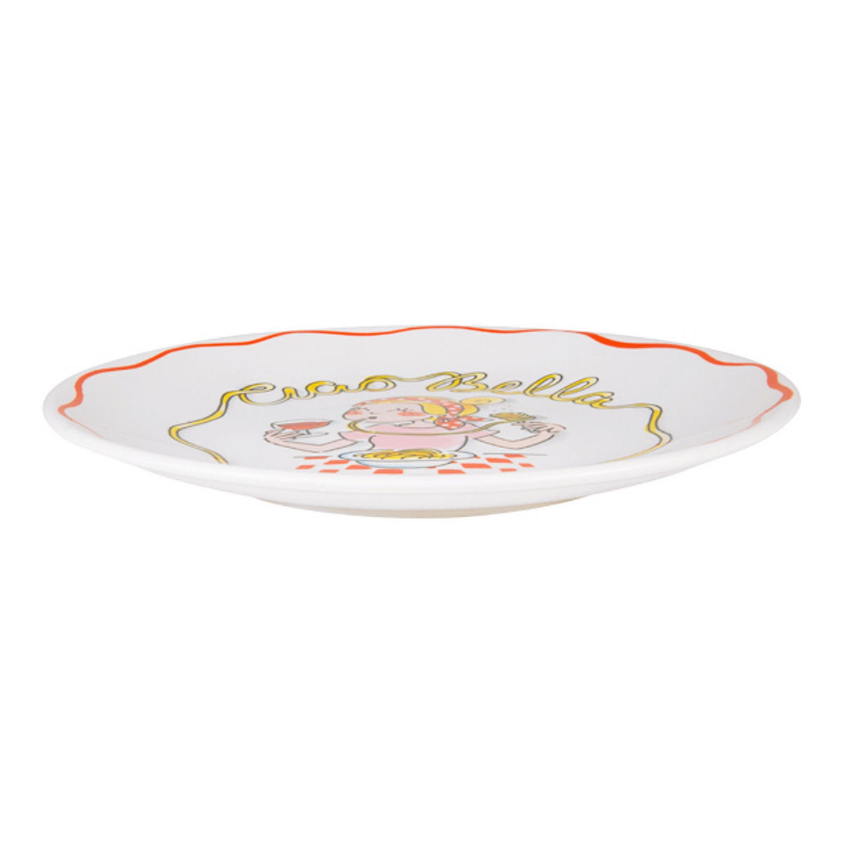 TELLER Pasta Ciao Bella in Bunt - 22cm - Multicolor, Keramik (21.8/21.8/2.5cm) - Blond Amsterdam