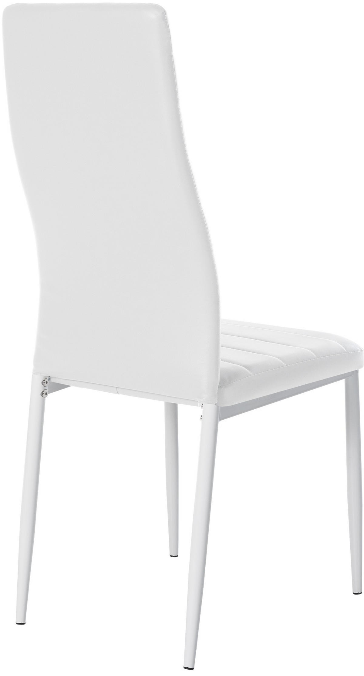 STUHL 6er Set Lederlook weiß - Weiß, Textil/Metall (41.5/99/40cm) - CLP