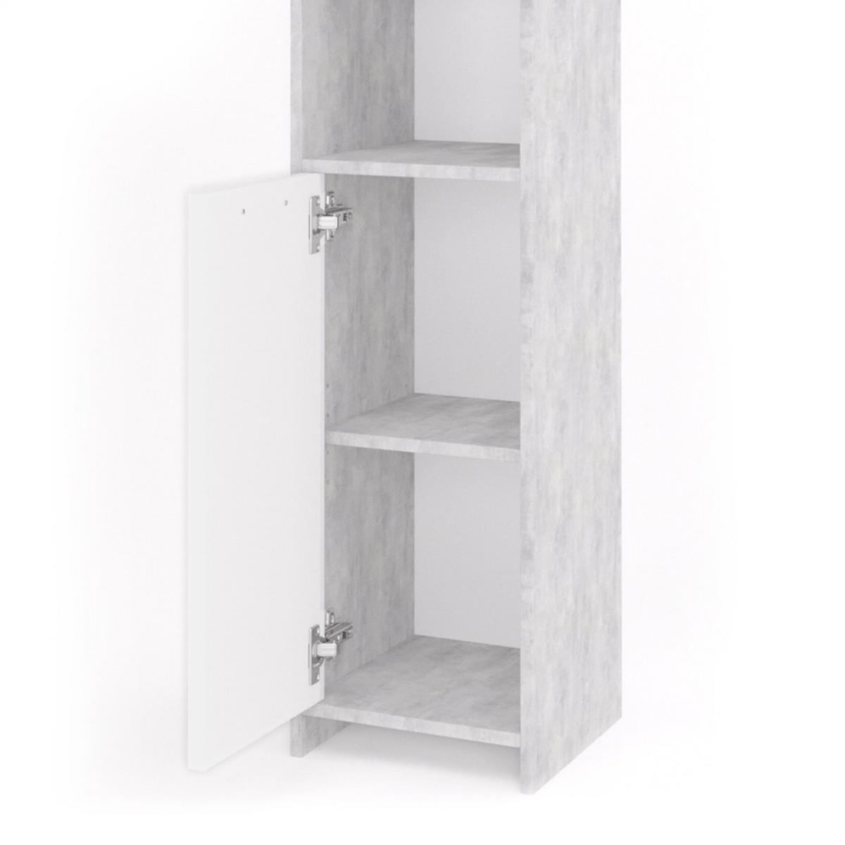 BADMÖBEL-SET Kiko Beton 4 Teile - Weiß/Grau, Holzwerkstoff (58/60/33cm) - Vicco