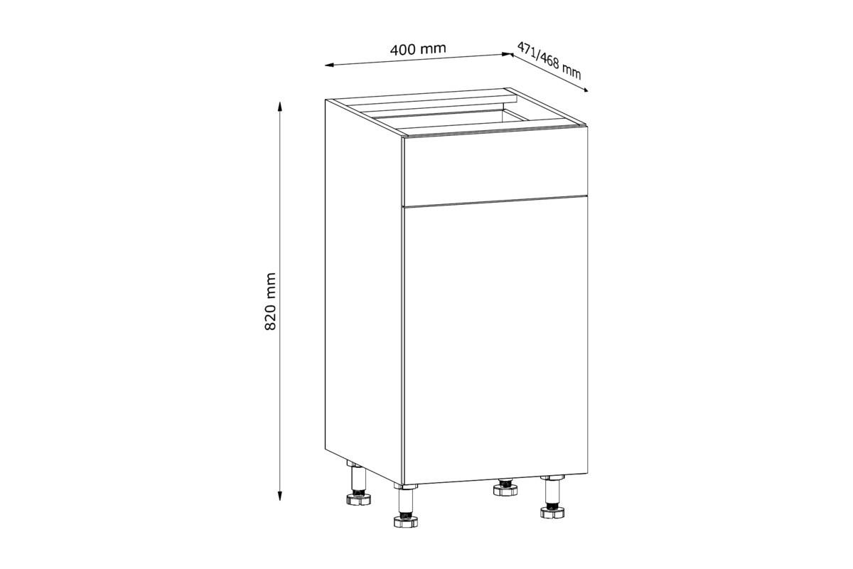 UNTERSCHRANK 40 cm – Nexa D40S1 – Beige / Push-to-Open Mechanismus - Beige, Holzwerkstoff (40/82/47cm) - ROYAL24_MARKT