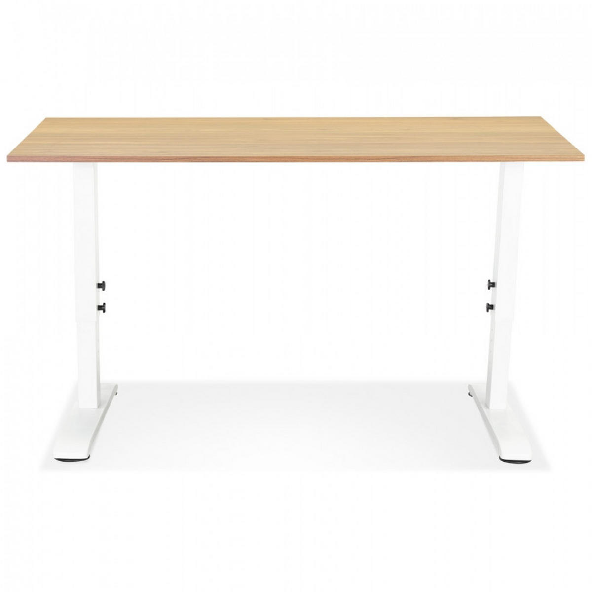 SCHREIBTISCH Beige 140x80x67(86) cm - Beige/Weiß, Holz/Metall (70/140/86.2cm) - AlterEgo
