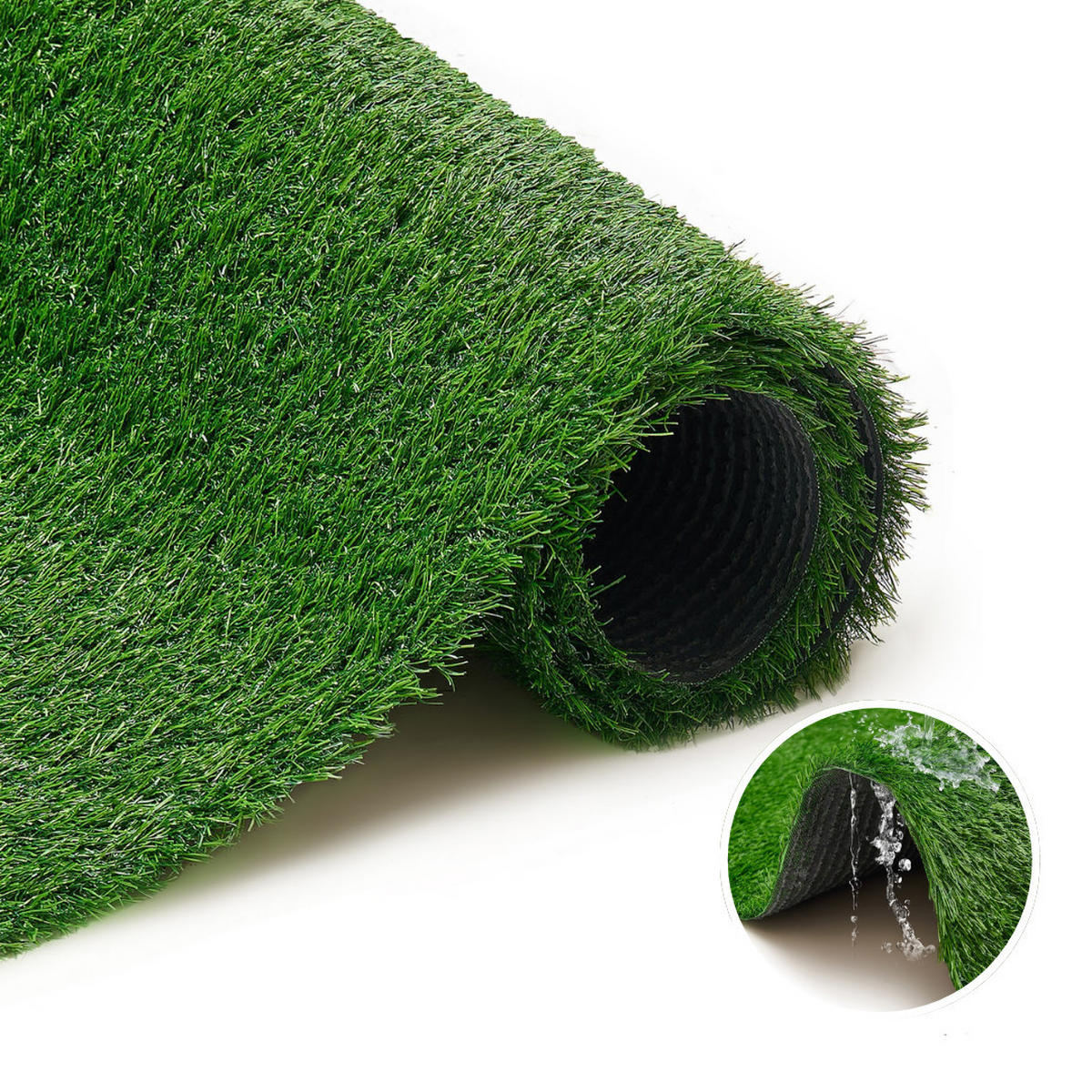 KUNSTRASEN Canyoo 30 mm – Rasenteppich für Garten & Terrasse, UV-beständig 200/200 cm - Grün, Textil (200/200cm) - Tapiso