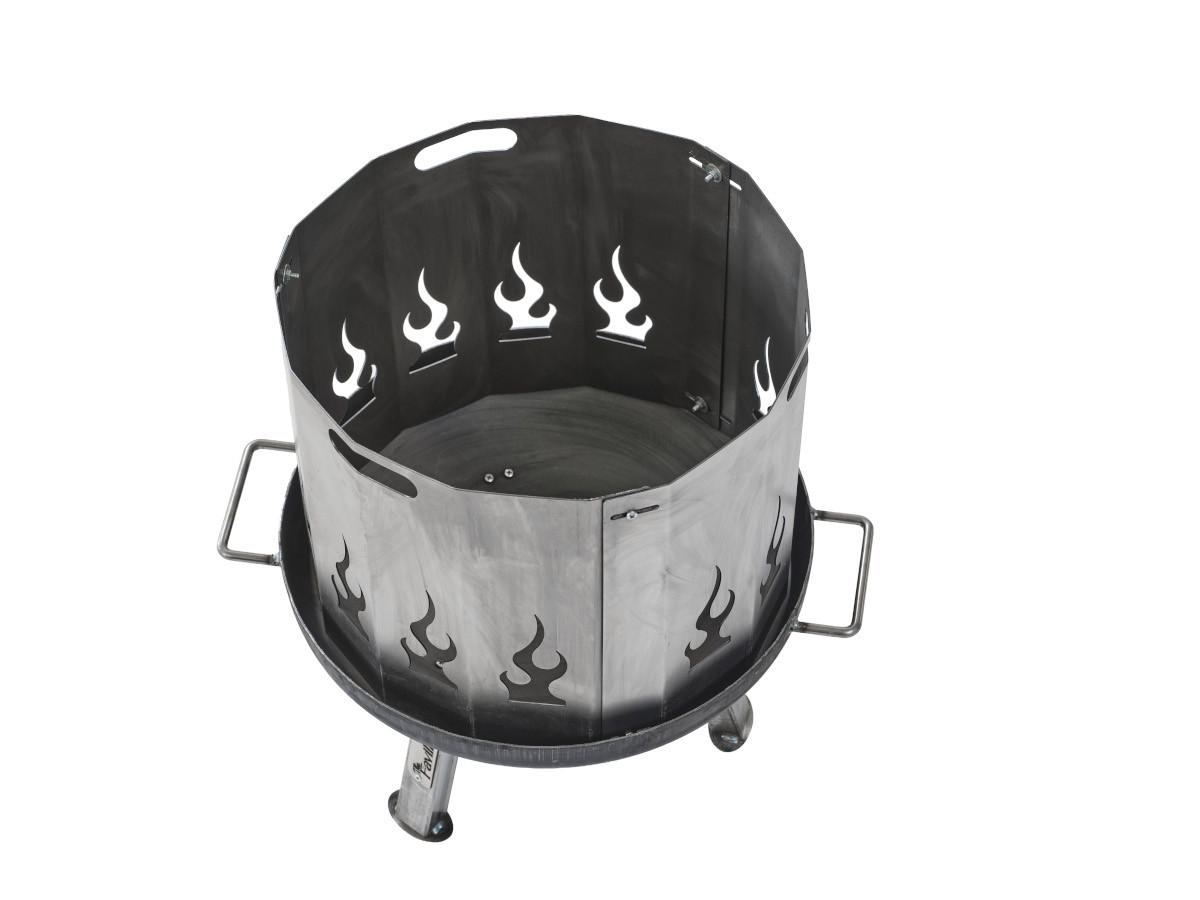 FEUERSCHALE BOMBE BASIC Ø 48 x 48 x 30 cm 8 kg aus Stahl 2,5 mm - Grau, Metall (48/30/48cm) - The Favilla