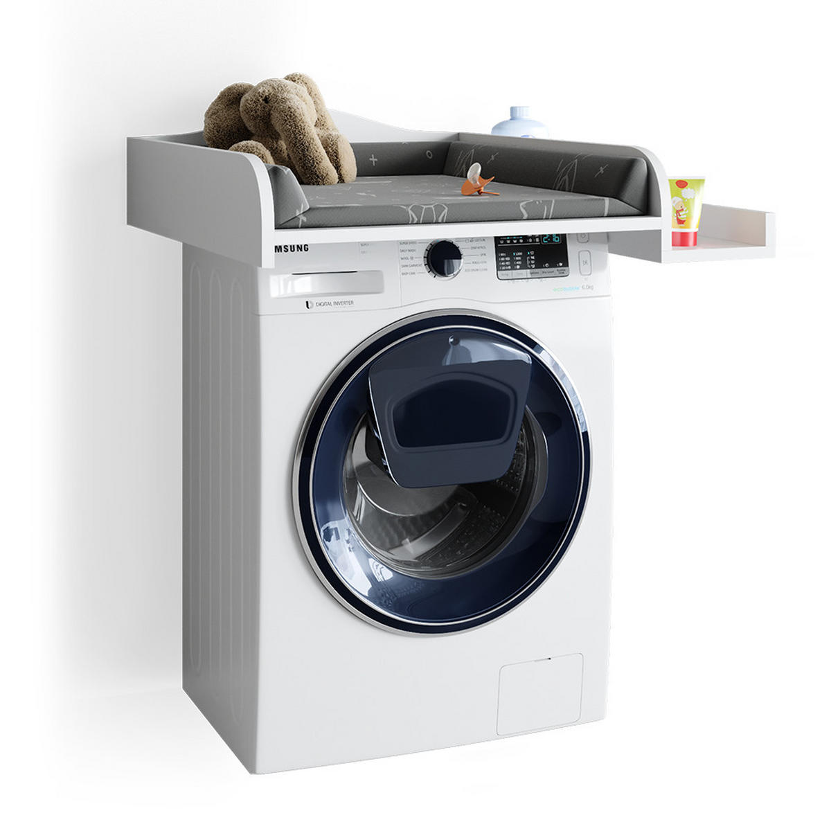 WICKELAUFSATZ Weiß 83.2 x 72 cm auf Waschmaschine - Weiß, Holzwerkstoff (83.2/15/72cm) - Vicco