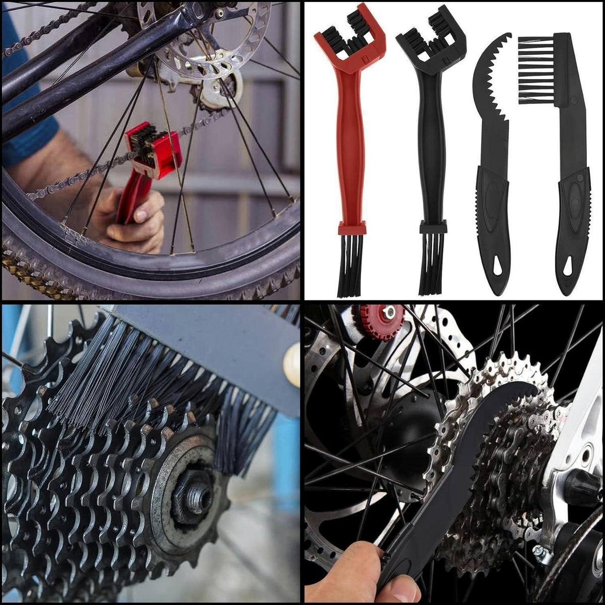 REINIGUNGSBÜRSTEN-SET für Fahrradketten 4-teilig - Multicolor, Kunststoff (5.6/5/25.5cm)