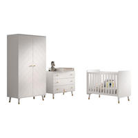 BABYZIMMER Set Kamillah 2 aus MDF in Satin Weiß - Weiß, Holzwerkstoff (324/200/74cm) - 58aufmkessel