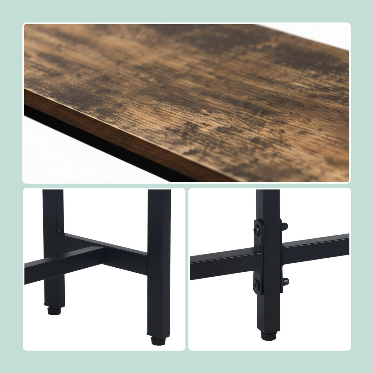 KONSOLENTISCH - Multicolor, Holzwerkstoff/Metall (20/160/80.5cm) - Relaxdays