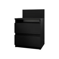 NACHTTISCH Malwa M1 - Schwarz, Holzwerkstoff (32/58/40cm) - MIRJAN24