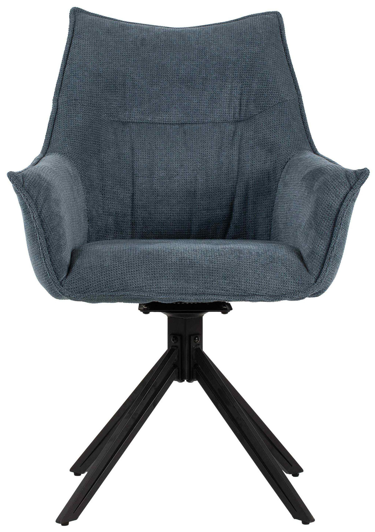 ESSZIMMERSTUHL Ginosa drehbar 2er-Set - Blau/Schwarz, Textil/Metall (62/90/66cm) - Mr. Deko