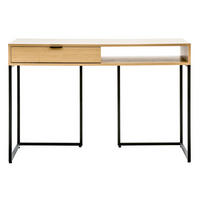 SCHREIBTISCH Bari Natur 50 x 120 - Schwarz/Braun, Holzwerkstoff (120/50/78cm) - Kenay Home