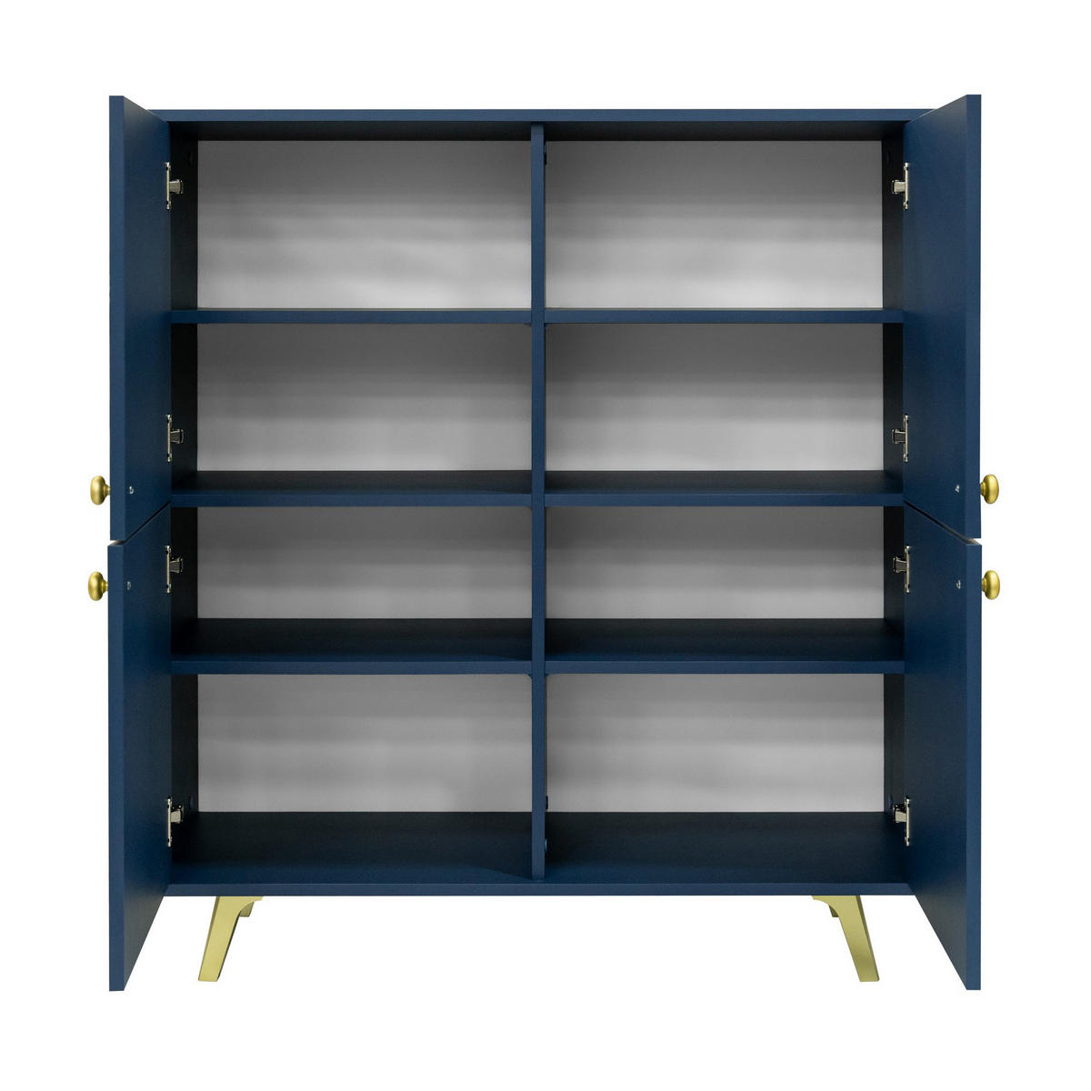 KOMMODE GALIO 100/112/41cm mit Schubladen 4 Türen Blau - Blau, Holzwerkstoff (100/112/41cm) - MASSENO