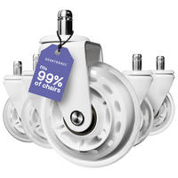 BÜROSTUHLROLLEN Weiß, Ersatzrollen 360°, Set 5 Stück - Weiß, Kunststoff (3.6/10.7/8.5cm) - Desktronic