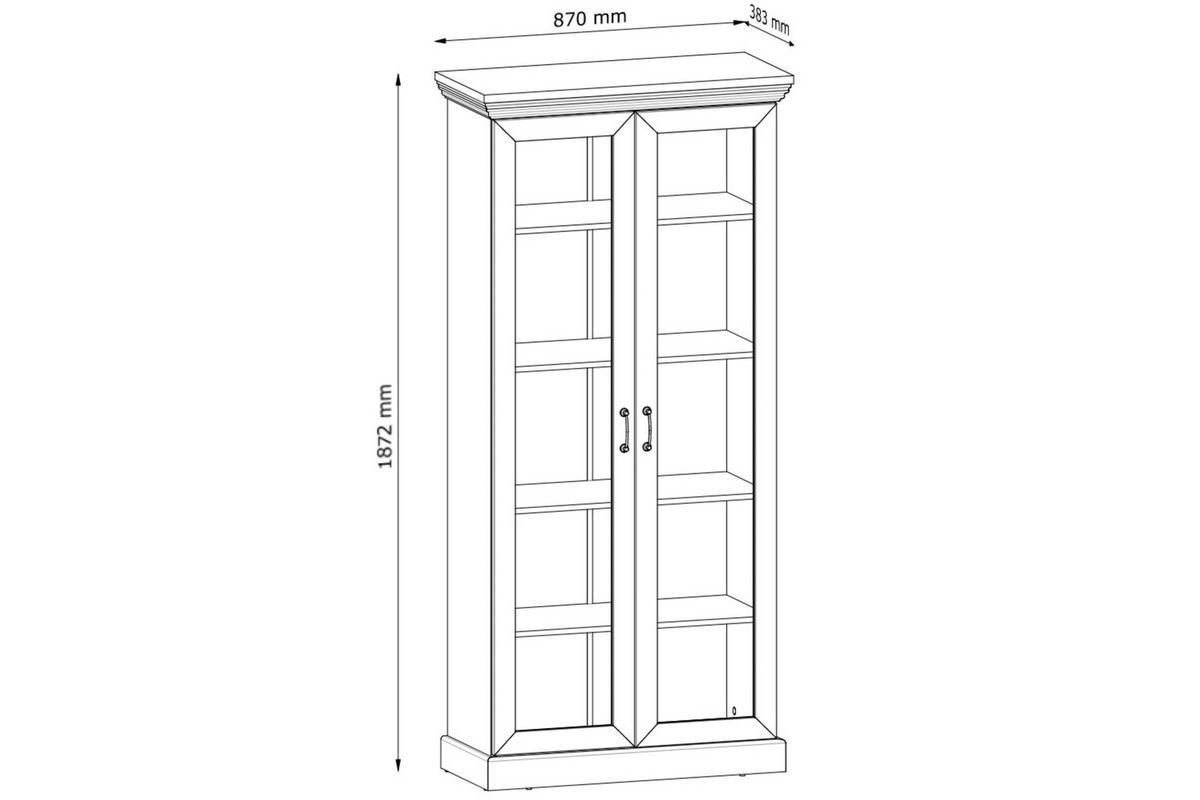 VITRINENSCHRANK ARVEN mit Glastüren und 4 Einlegeböden, Cremeweiß - Eichefarben/Creme, Holz (87/187/39cm) - KONSIMO®