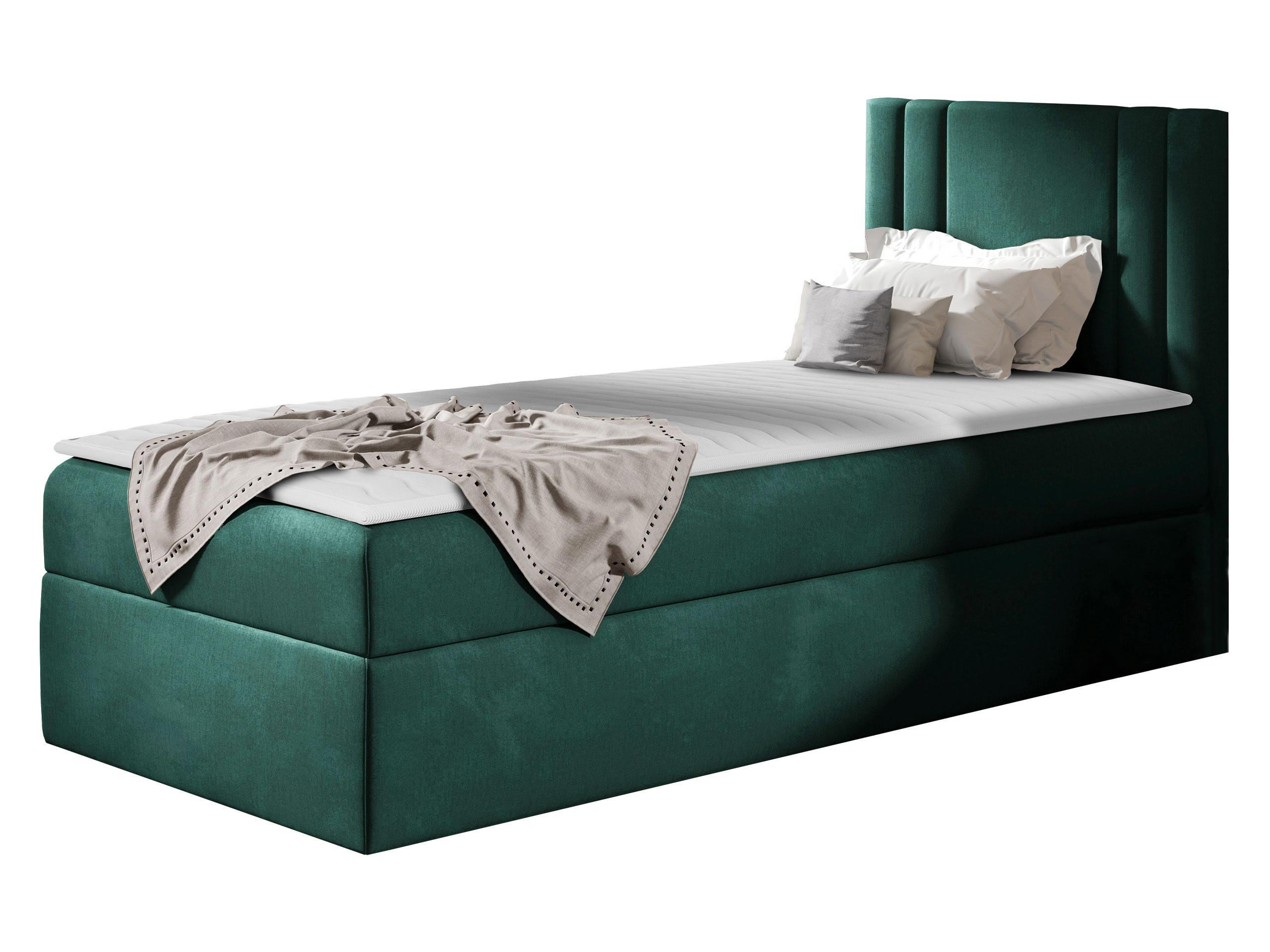 BOXBETT Carmen Mini, Seite zum Öffnen des Bettkastens: Rechts - Türkis, Holz (90/200cm) - MIRJAN24