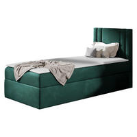 BOXBETT Carmen Mini, Seite zum Öffnen des Bettkastens: Rechts - Türkis, Holz (90/200cm) - MIRJAN24
