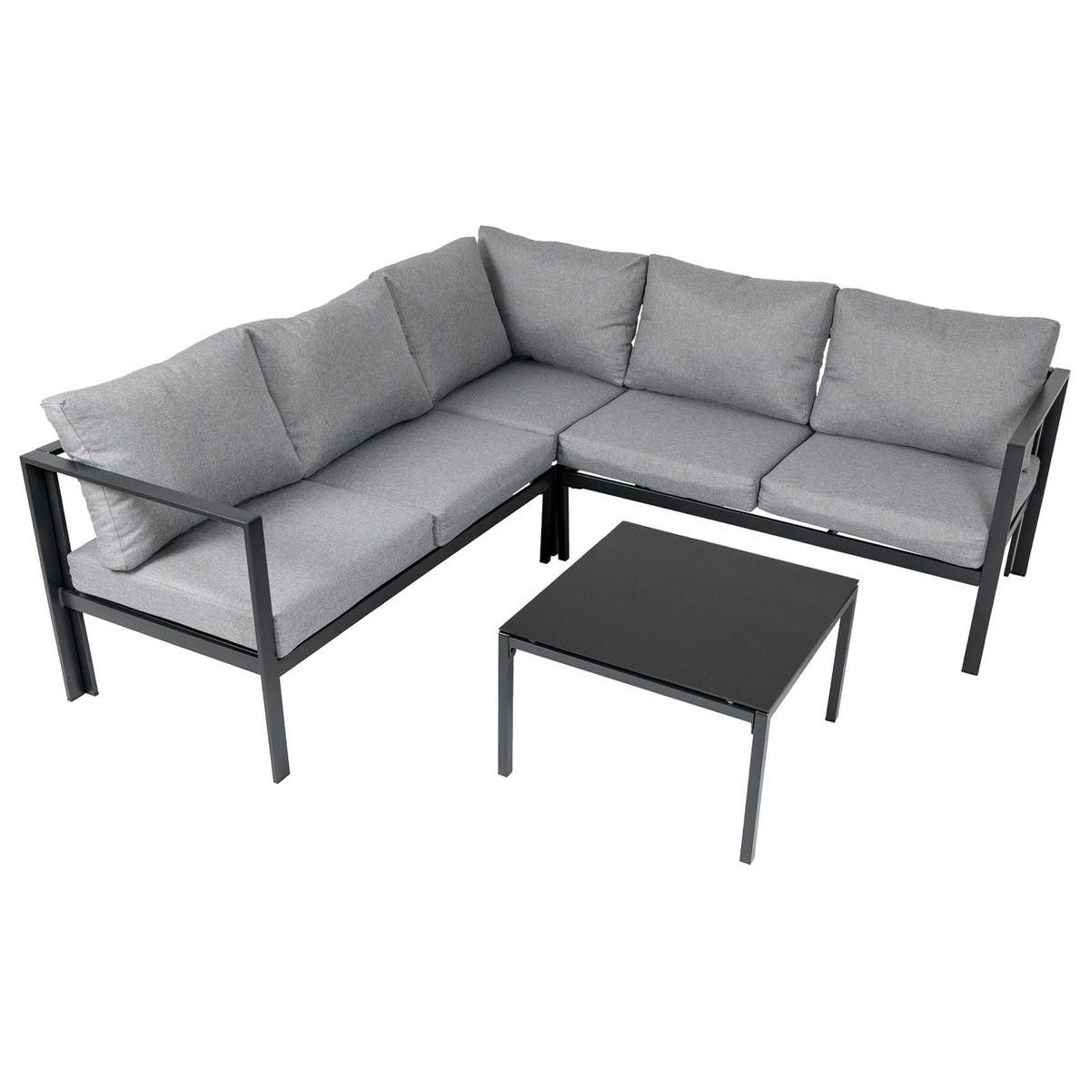 GARTENLOUNGE Missouri Schwarz / Grau - Schwarz/Grau, Metall - SVITA