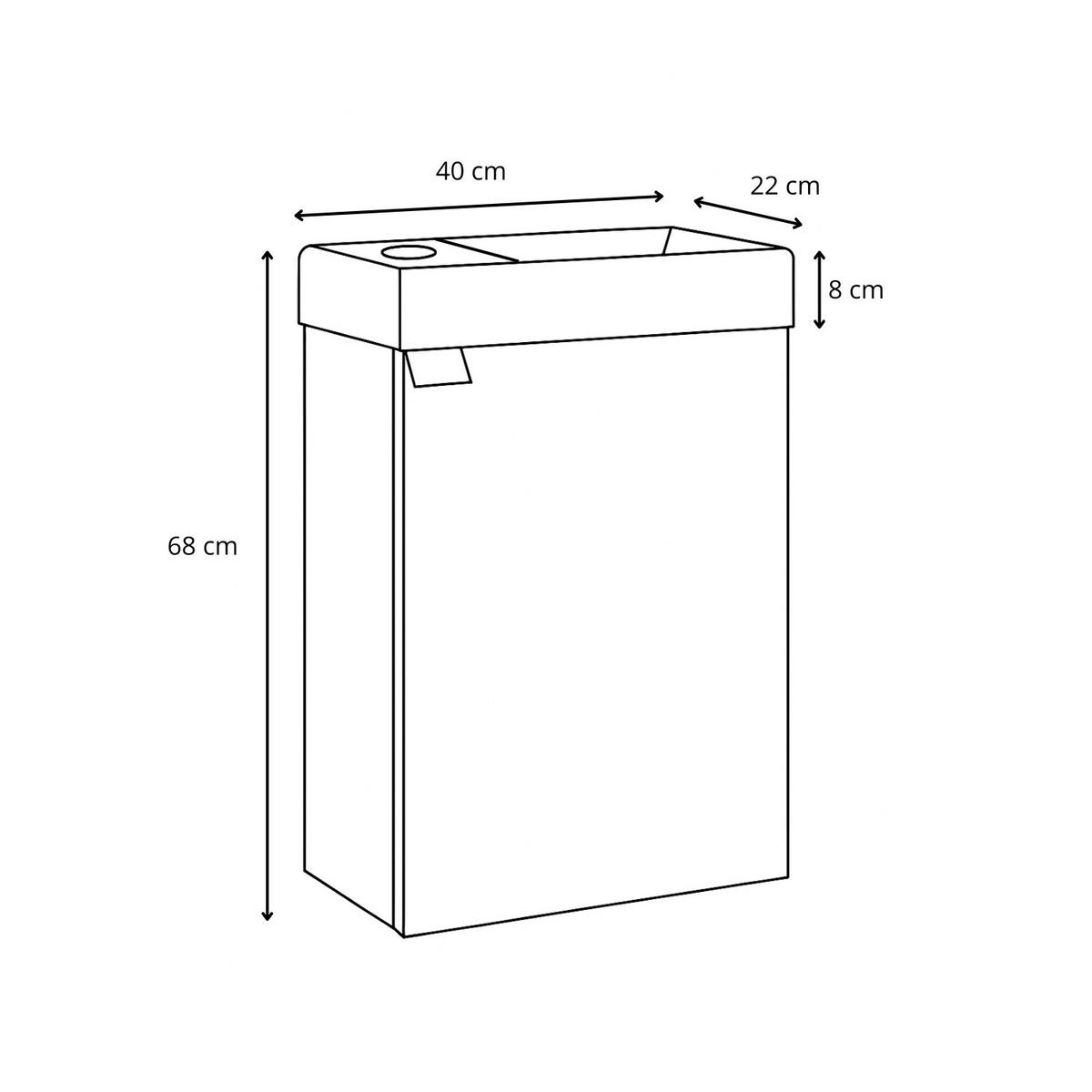 GÄSTE-WC-MÖBELSET Apollo 2 Teile Cashmere - 40 x 22 x 68 cm - Kaschmir, Holz (40/68/22cm) - Badplaats