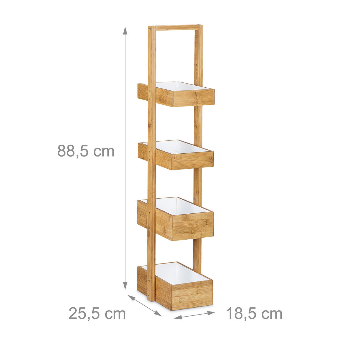 BADREGAL - Hellbraun, Holz/Holzwerkstoff (25.5/88.5/18.5cm) - Relaxdays