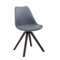 DREHSTUHL Lederlook grau - Walnussfarben/Grau, Holz/Textil (48/84/56cm) - CLP