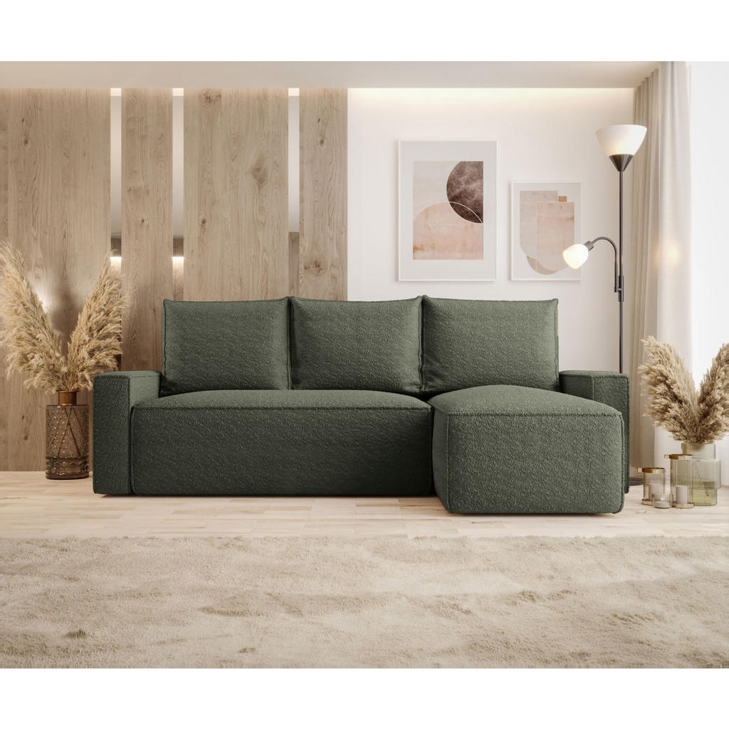 Thumbnail - Bedante Ecksofa, Dunkelgrün, Textil, L-Form, 232x140 cm, Wohnzimmer, Sofas & Couches, Wohnlandschaften, Ecksofas