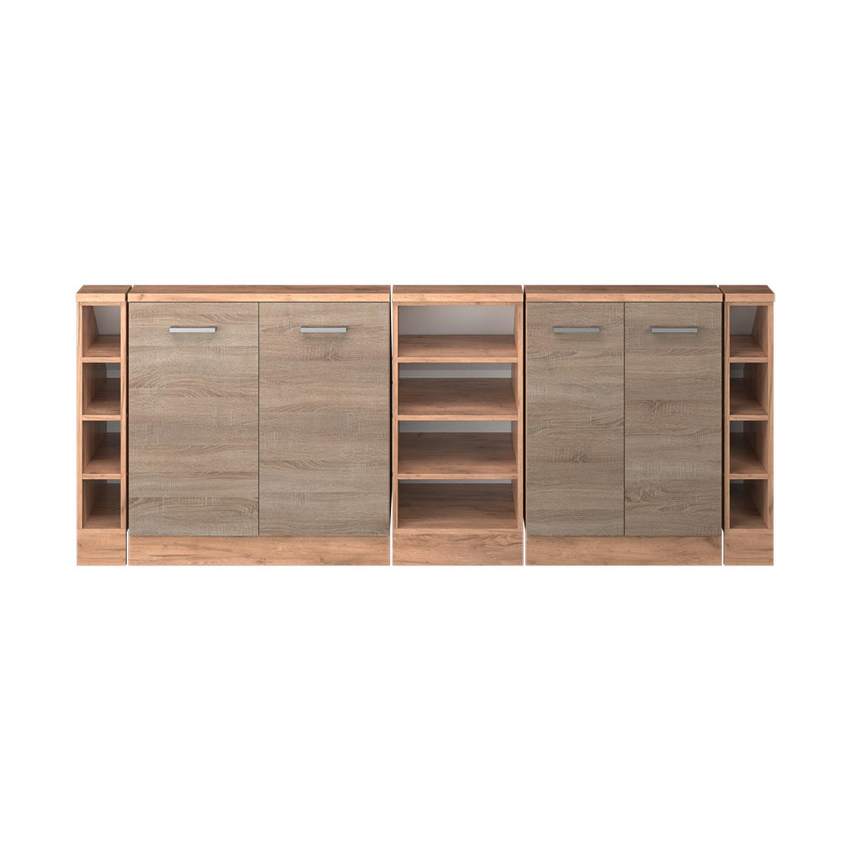 KUCHYŇSKÁ SKŘÍŇKA POD ŠIKMOU STŘECHU R-Line Dub Sonoma/Goldkraft - medově dubová/Sonoma dub, kompozitní dřevo (210/81.6/46cm) - Vicco