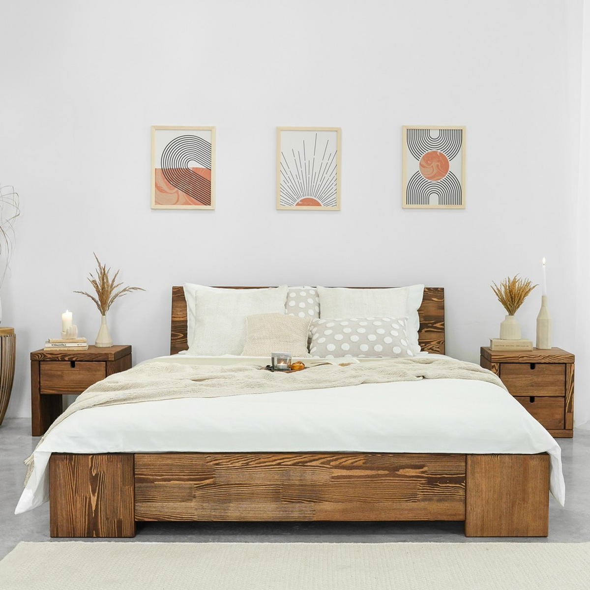 BETT aus Massivholz MARIKA III - Dunkelbraun, Holz (160/200cm) - Seart