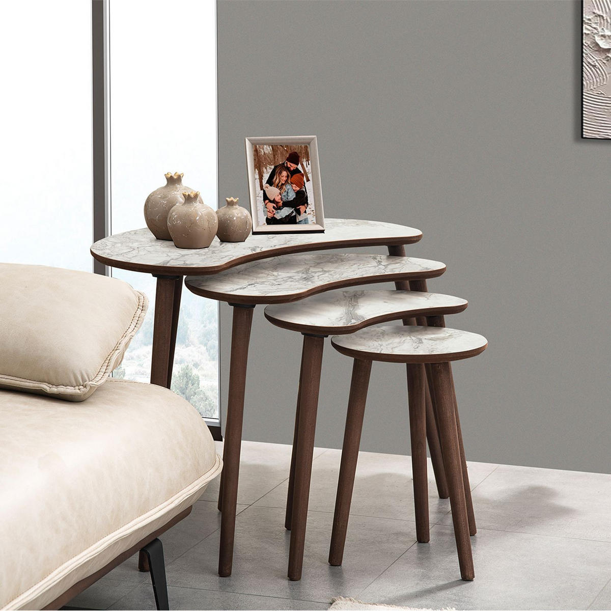 COUCHTISCH moon weiss - Weiß, Holz (40/75/55cm) - Habitat Garten
