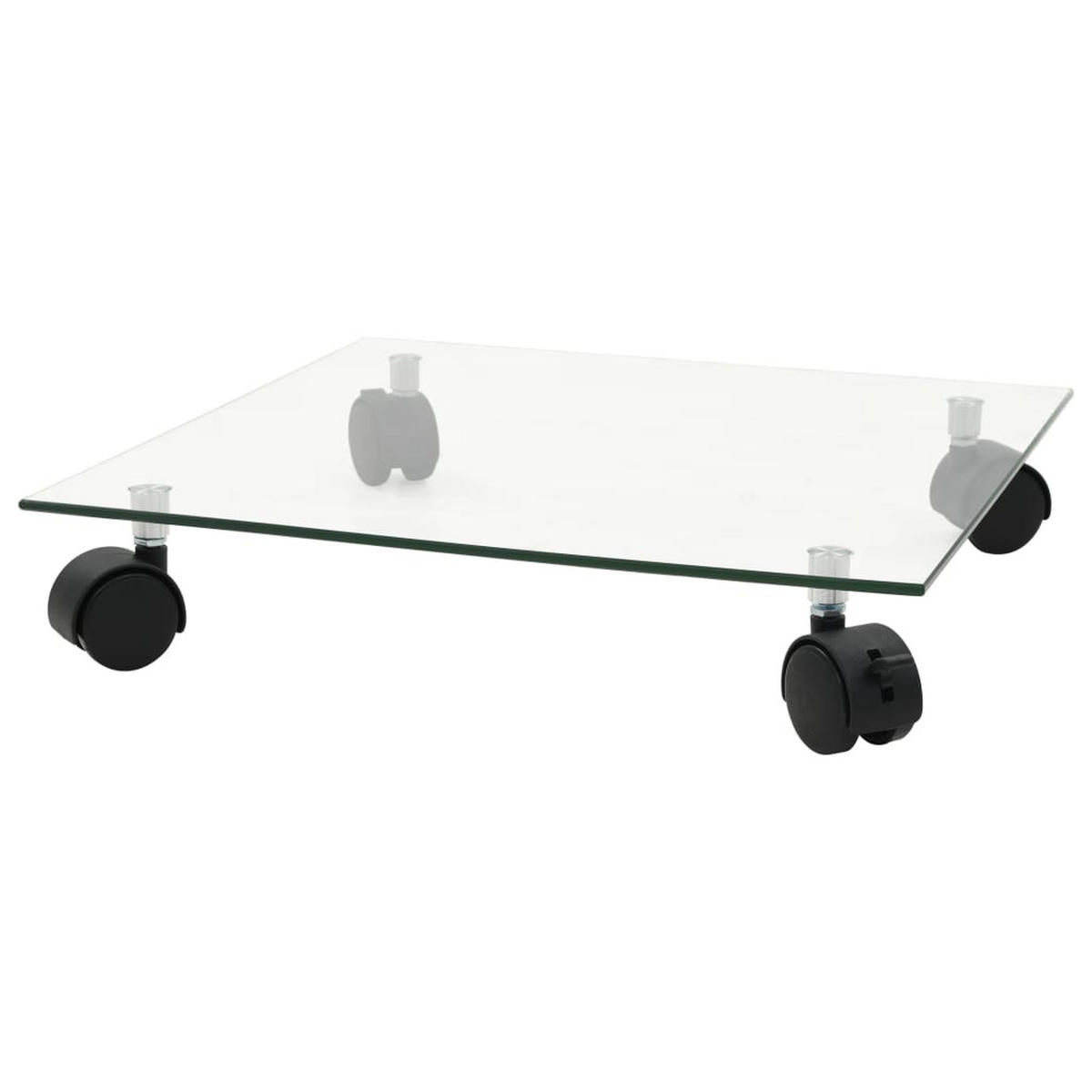 PFLANZENSTÄNDER Mit Rollen 2 Stück Hartglas 35/35 Cm Quadrat - Transparent, Glas (35/35cm) - vidaXL